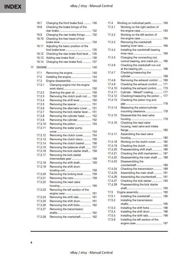 Husqvarna 2022 - TC 250 - Service Workshop Repair Manual