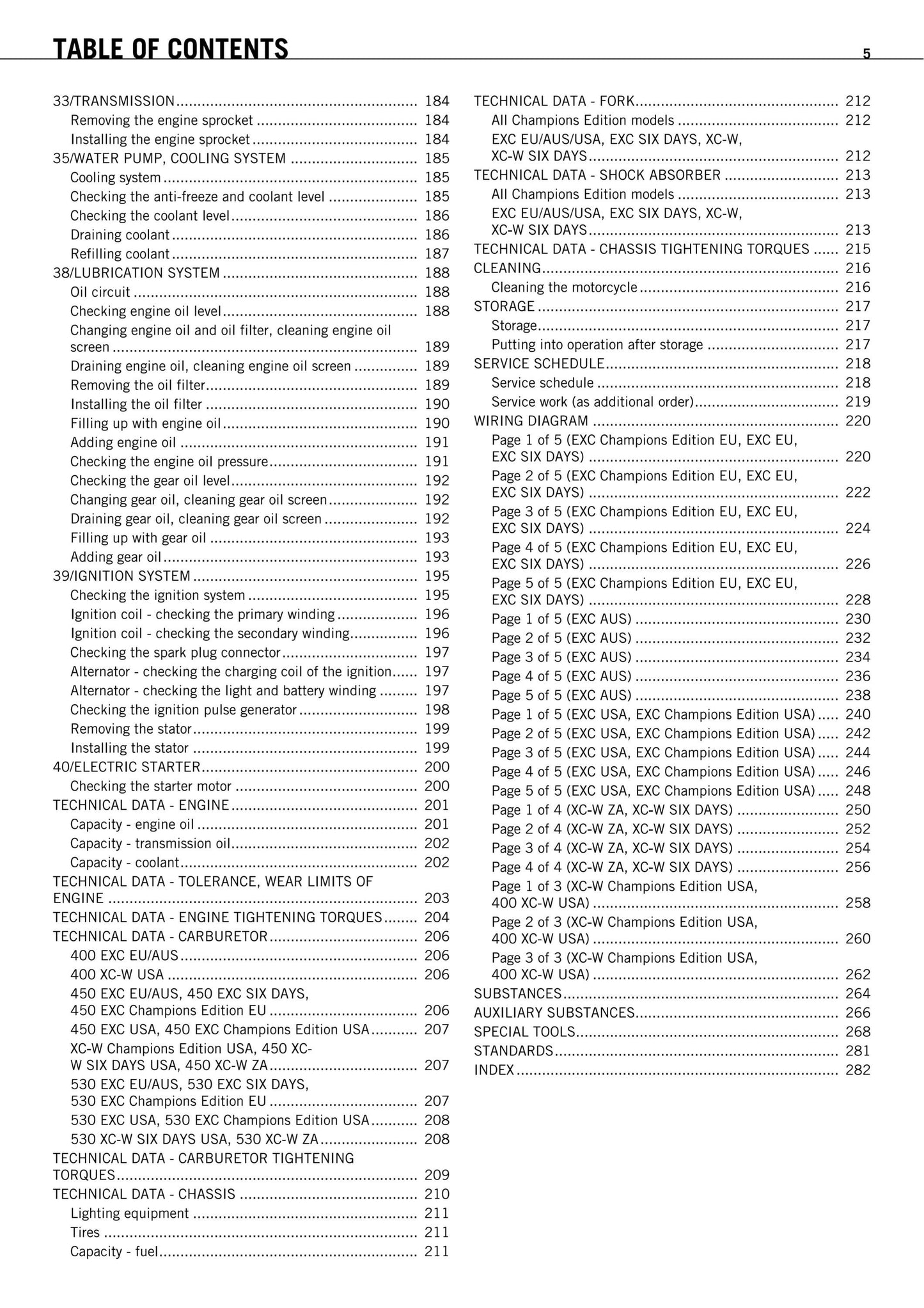 KTM 2010 - 400 450 530 Exc Six Days Xc-w Champions Edition- Workshop Service Repair Manuals