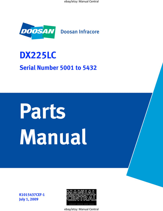 Doosan - Parts Book - DX225LC - Serial 5001 to 5432