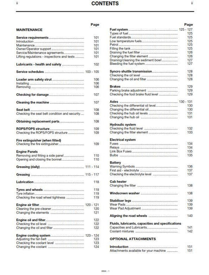 JCB 2CX Backhoe Loader Machines - Operator Handbook - From Serial No 930000