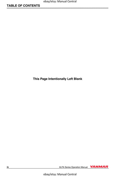 Yanmar Marine Engine - 6LPA STP2 STZP2 Operation Manual