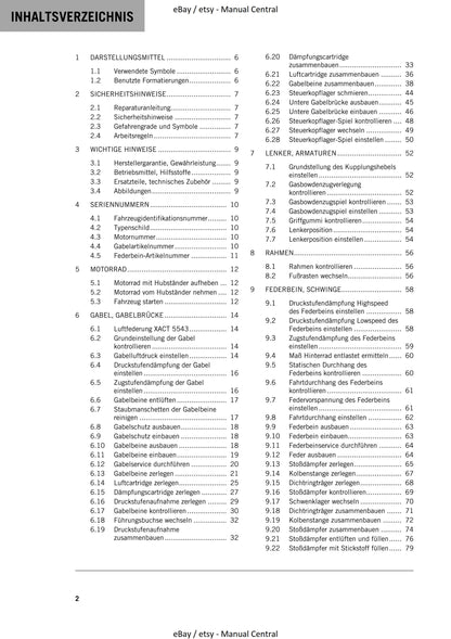 German Language - KTM 2023 - 85 Sx 19/16 17/14 - Reparaturanleitung - Service Workshop Repair Manual