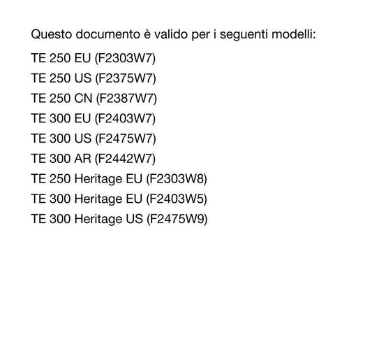 Italian Language - Husqvarna 2023 - TE 250 300 Heritage - Manuele Di Riparazione -  Service Workshop Repair Manual