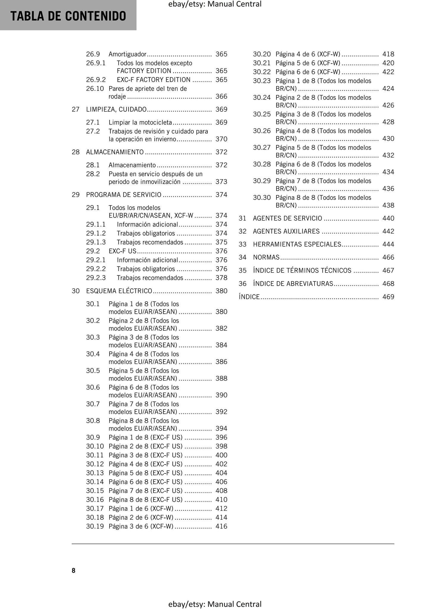 Spanish Language - KTM 2022 - 350 Xcf-w Exc-f Six Days Factory Edition - Manual de Reparacion