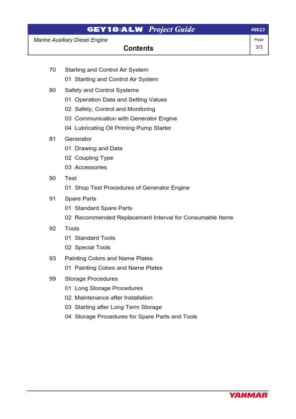 Yanmar Marine Auxiliary Diesel Engine - 6EY18 Series - 6EY18LW 6EY18ALW Project Guide