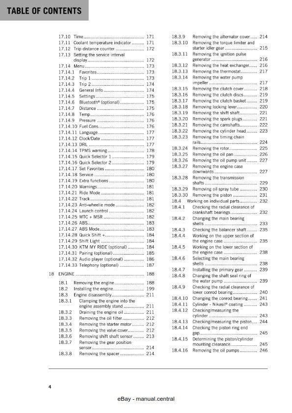 KTM 2018 - 790 Duke L - Service Workshop Repair Manual