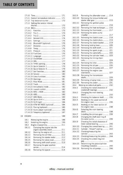 KTM 2018 - 790 Duke L - Service Workshop Repair Manual
