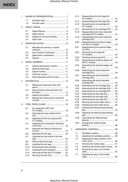 Husqvarna 2024 - FC FX 450 - Service Workshop Repair Manual