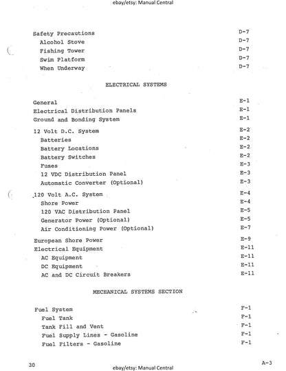 Bertram 30 - 303 Express 304 Flybridge Cruiser - Owners Manual
