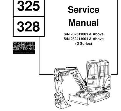 Bobcat 325 & 328 - Workshop Service Repair Manual - D Series