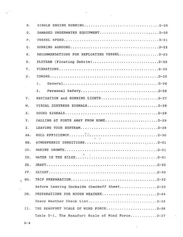 Bertram 285 - Owners Manual