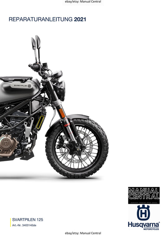 German Language - Husqvarna 2021 - Svartpilen 125 - Reparaturanleitung