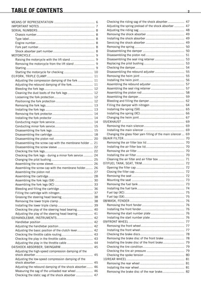 KTM 2011 - 250 300 SX XC - Service Workshop Repair Manual