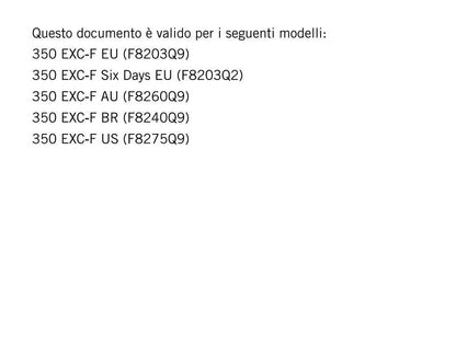 Italian Language - 2017 KTM - 350 EXC-F - Manuale Di Riparazione