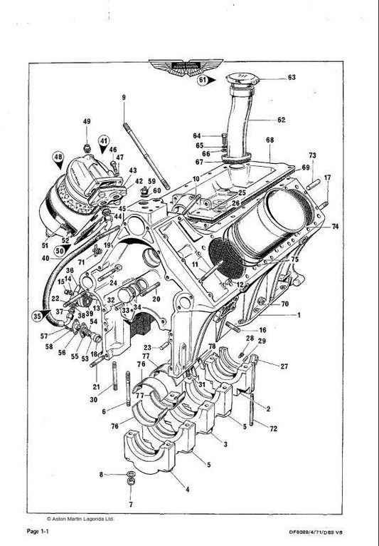 Aston Martin DBS V8 - Parts Manual - Commencing Chassis DBSV8/10000