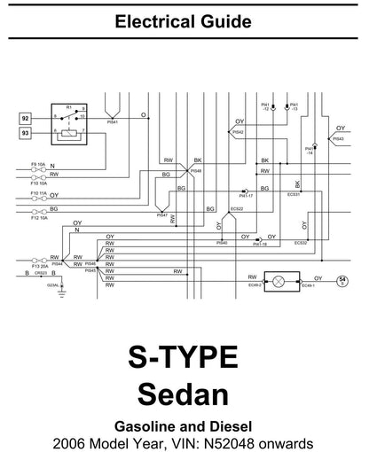 Jaguar S-Type -2006 Model Year - Electrical Guide - Circuit Wiring Diagrams