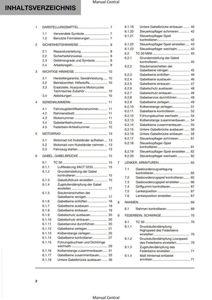 German Language - Husqvarna 2023 - TC 50  Mini - Reparaturanleitung
