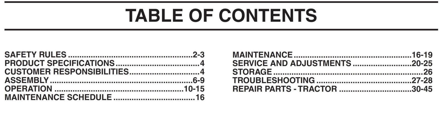 Husqvarna Tractor YTH1848XP - Owners Manual
