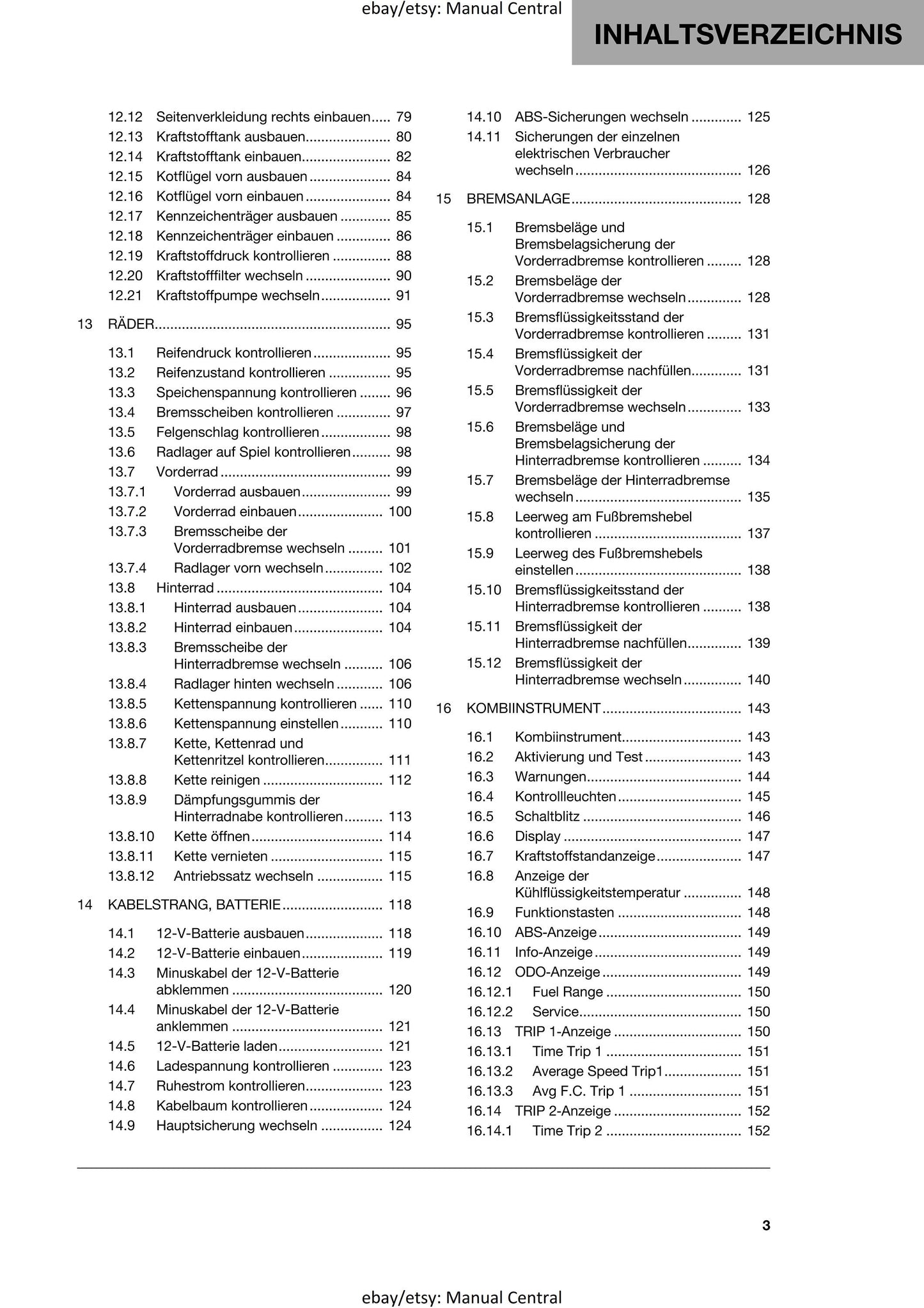 German Language - Husqvarna 2022 - Svartpilen 125- Reparaturanleitung
