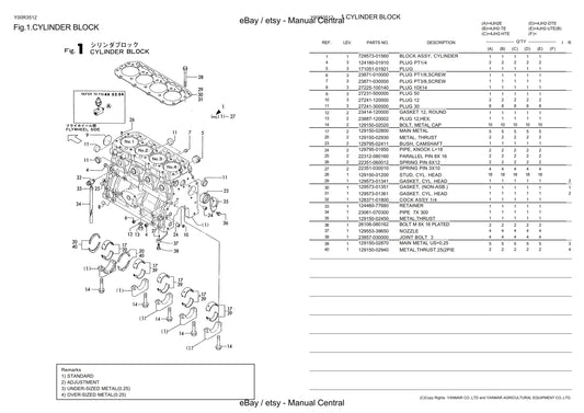 Yanmar Engine Parts Catalogue -  4jh2e 4jh2-te 4jh2-the 4jh2-dte 4jh2-ute