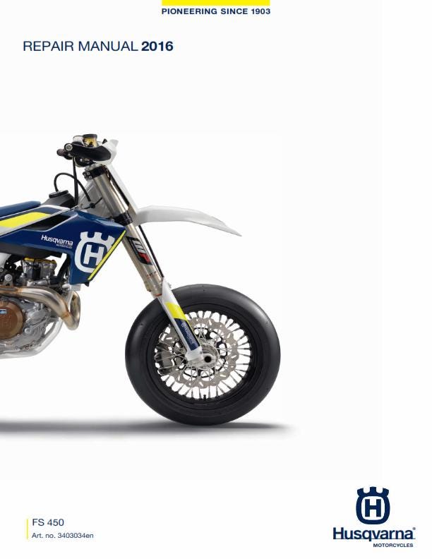 Husqvarna 2016 - FS 450 - Service Workshop Repair Manual