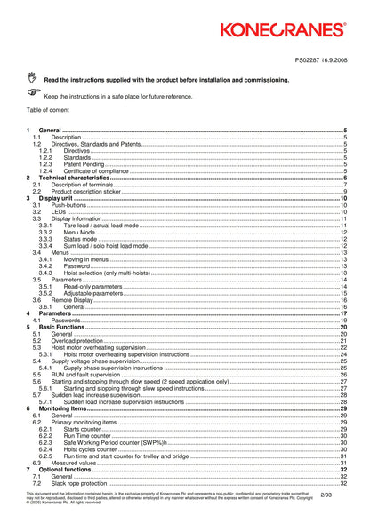 Konecranes - Hoist Control Device - Workshop Service Repair Manual