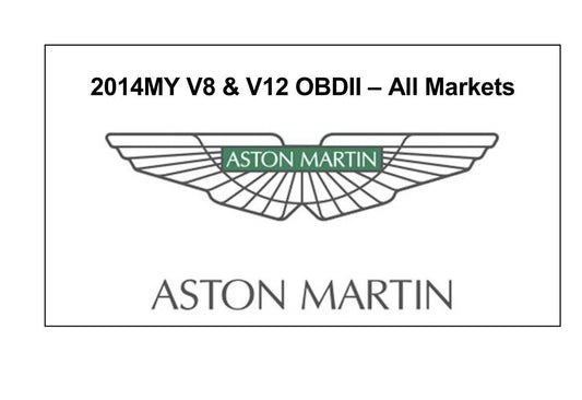 Aston Martin 2014 V8 & V12 OBDII Operation and Description Manual