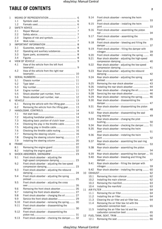 KTM ATV 2012 - 505 Sx Atv - Service Workshop Repair Manual