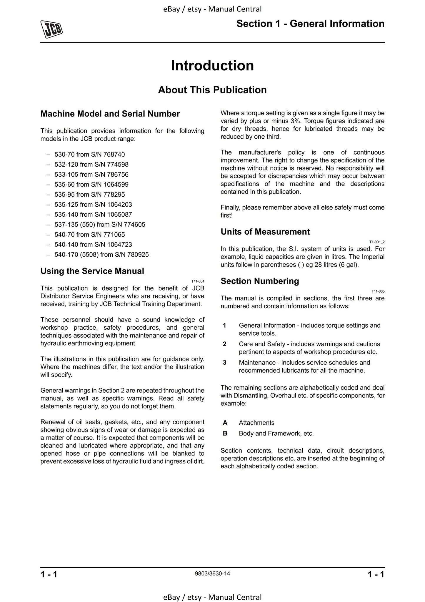 JCB Side Engine Loadalls - 1983 to 2004 - 530-70 532-120 533-105 535-60 535-95 - Service Workshop Repair Manual