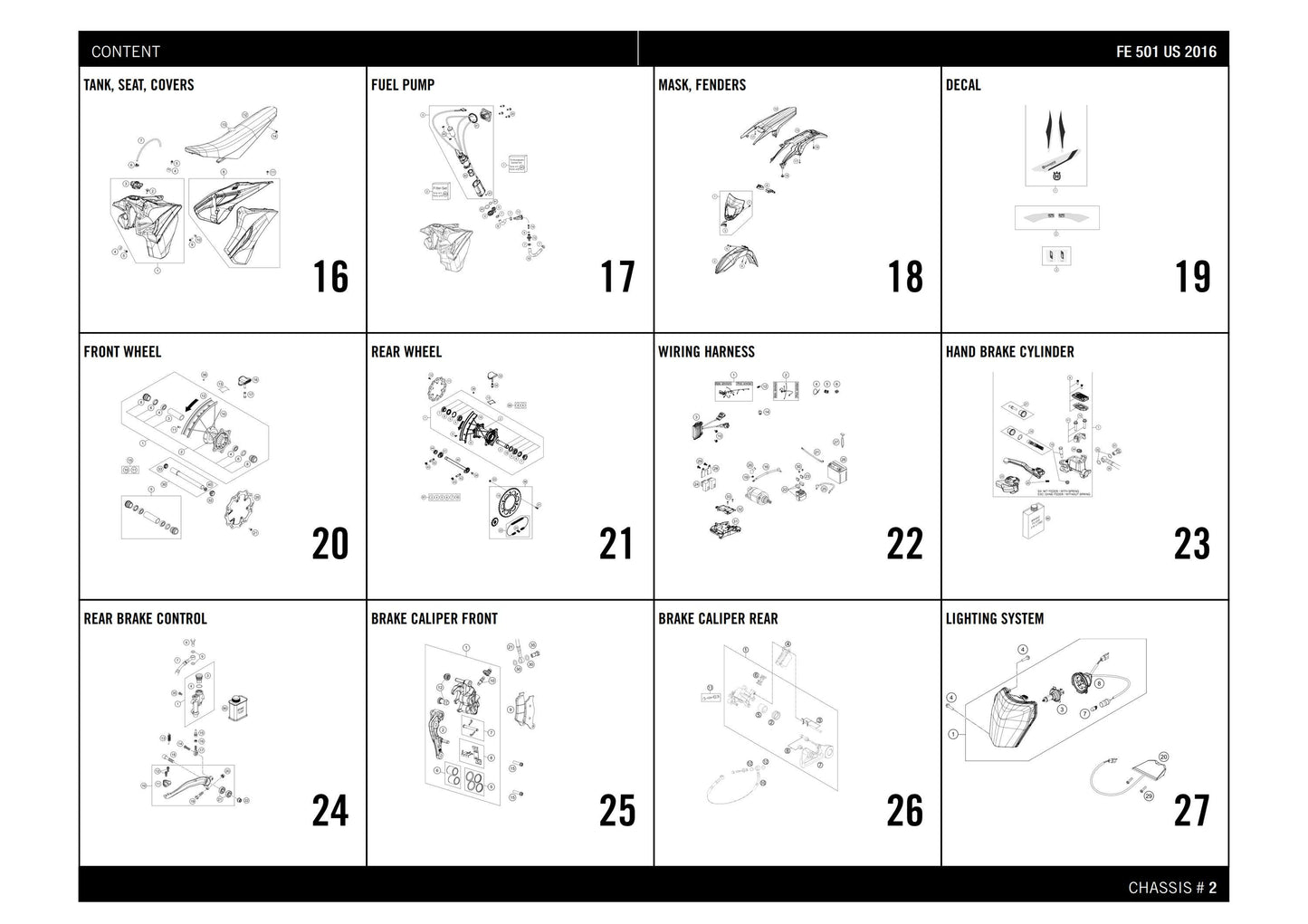 Husqvarna 2016 FE 501 US- Parts Manual Catalog
