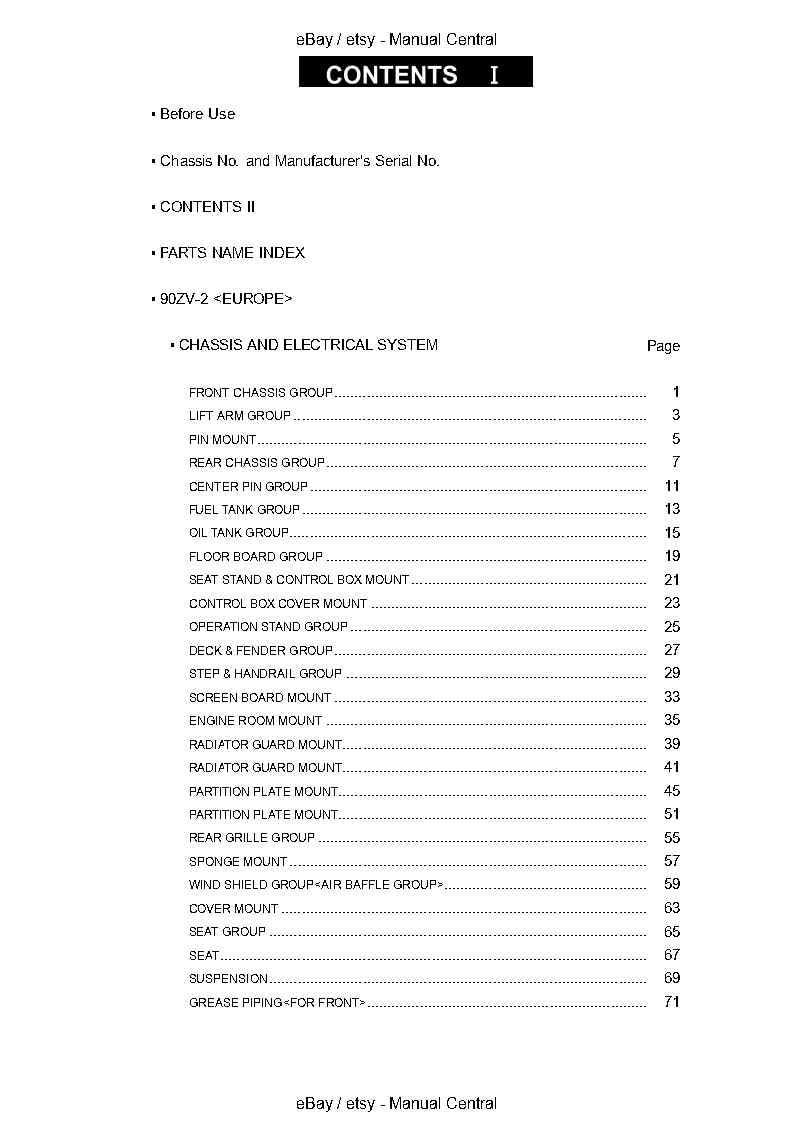 Kawasaki 90ZV-2 Wheel Loader - Part Catalog Manual