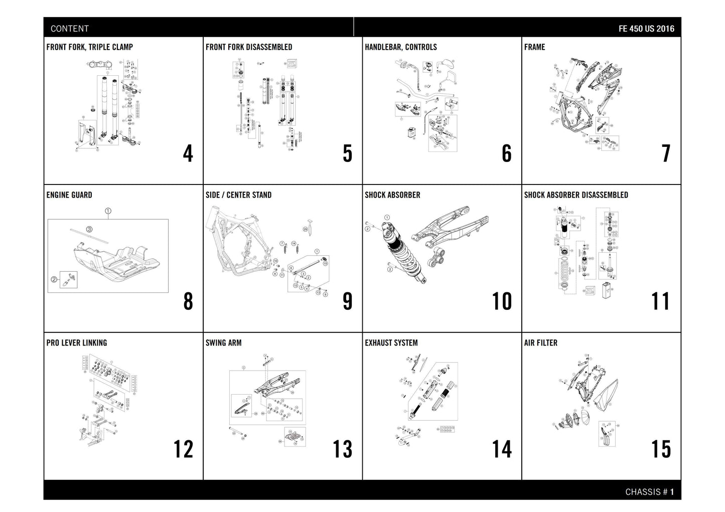 Husqvarna 2016 FE 450 US- Parts Manual Catalog