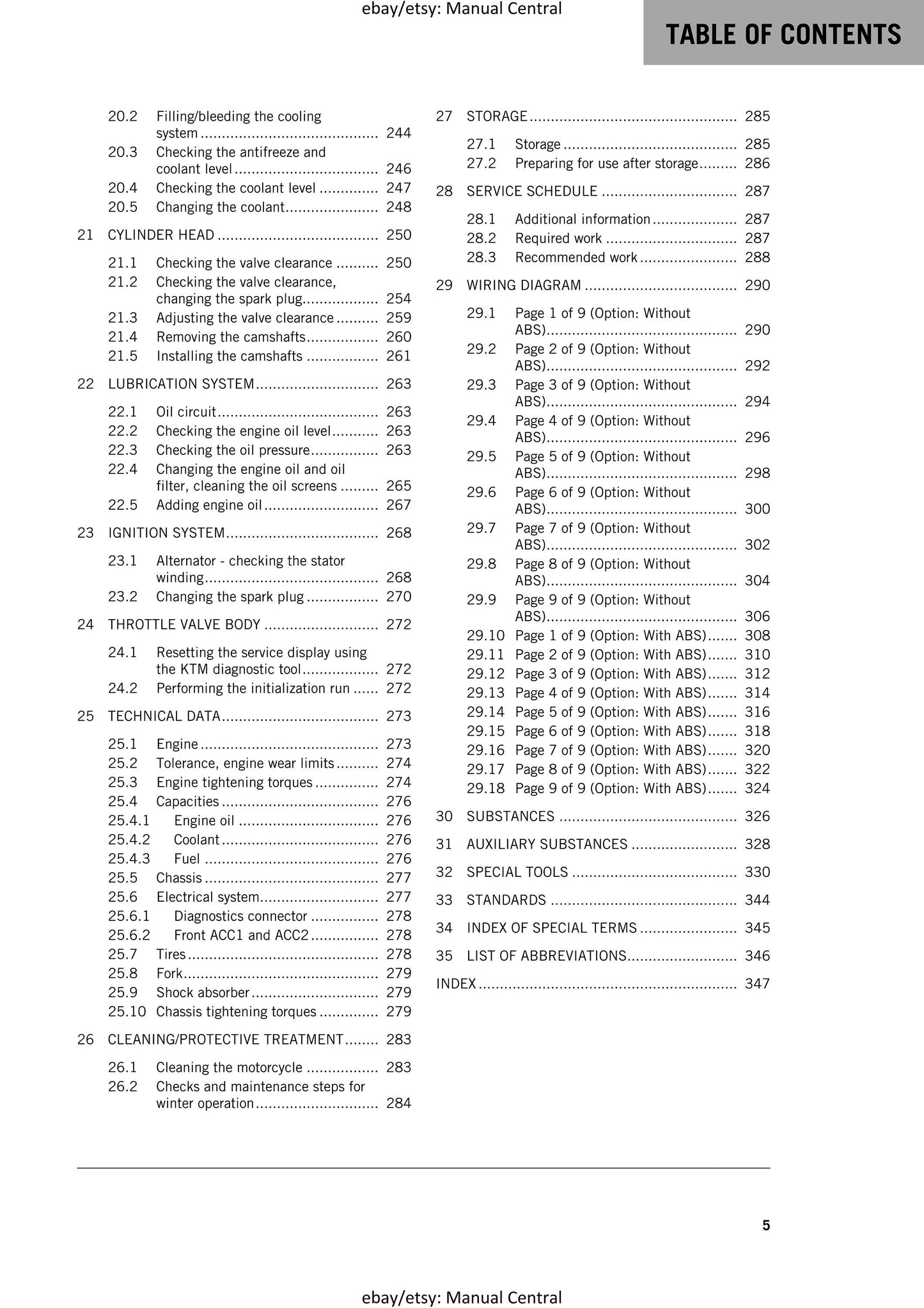 KTM 2017 - 250 Duke - Service Workshop Repair Manual