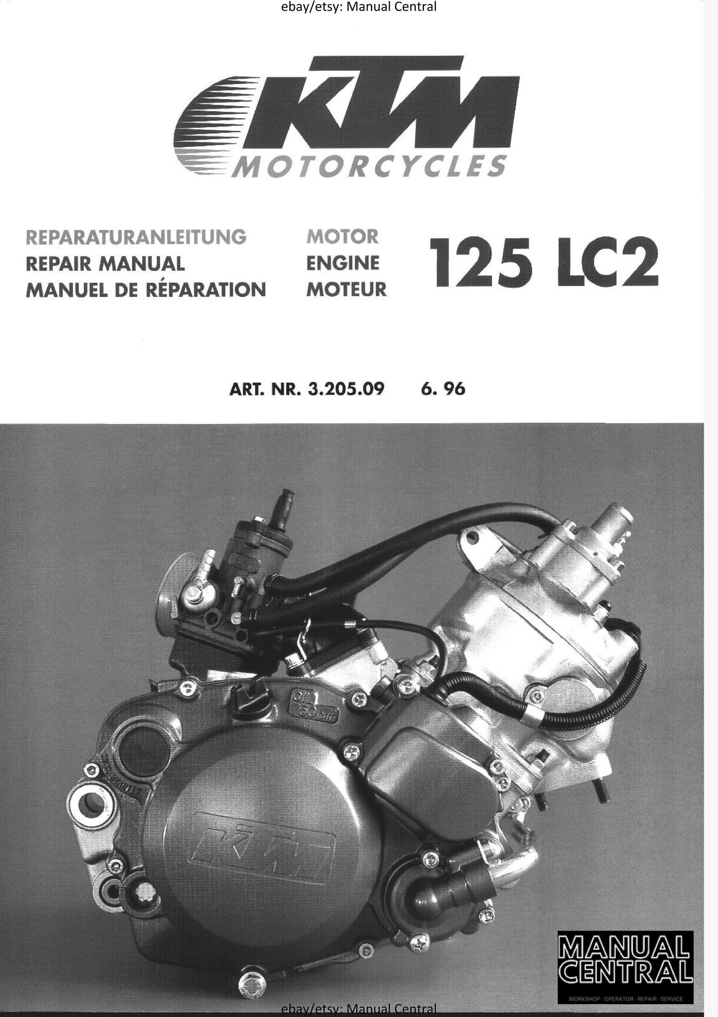 KTM 125 LC2 - Engine Workshop Service Repair Manual - 06/1996 Edtion - English Language Only