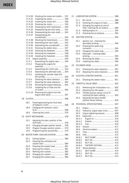 KTM 2024 - 450 Sx-f Xc-f  Factory Edition - Service Workshop Repair Manual