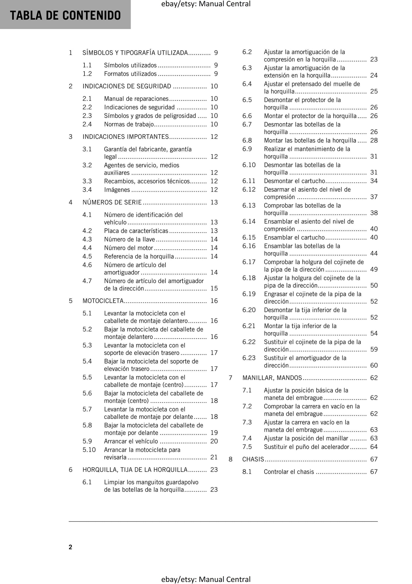 Spanish Language - KTM 2022 - 890 Adventure R - Manual de Reparacion