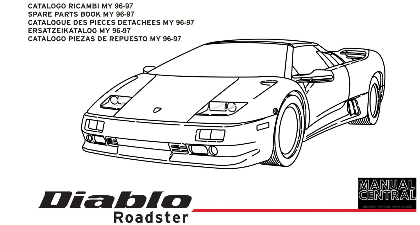 Lamborghini Diablo Roadster 1996 1997 - parts manual