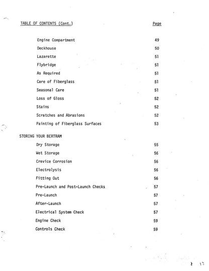 Bertram 33  - Owners Manual