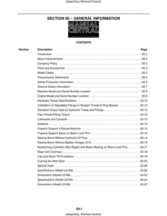 New Holland - Skid Steer LS180 LS190 - Workshop Service Repair Manual