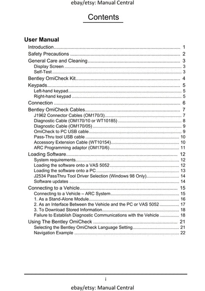 Bentley Omicheck User Manual - English Language