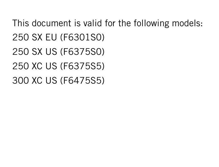 KTM 2019 - 250 300 SX XC - Service Workshop Repair Manual