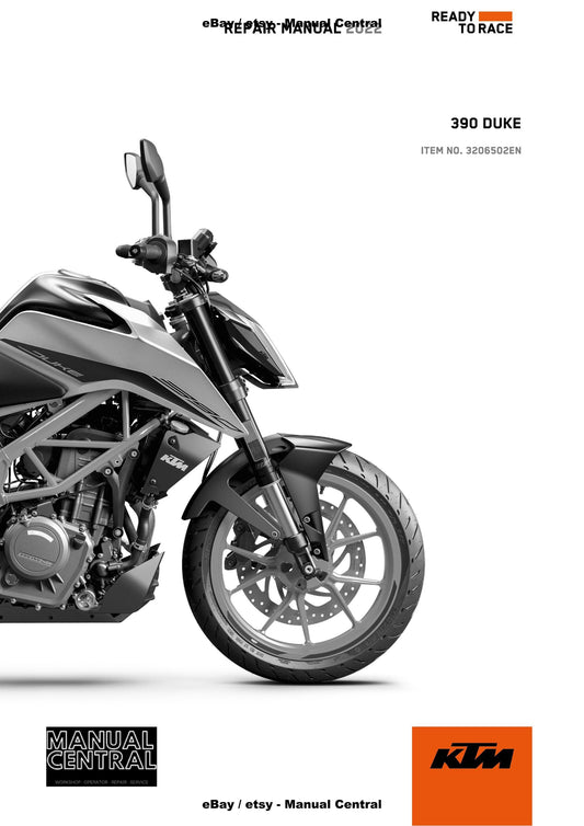 KTM 2022 - 390 Duke - Service Workshop Repair Manual