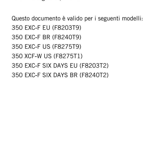Italian Language - KTM 2020 - 350 Xcf-w Exc-f Six Days - Manuale Di Riparazione