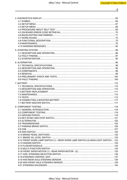 New Holland - B110 B115 - Workshop Service Repair Manual