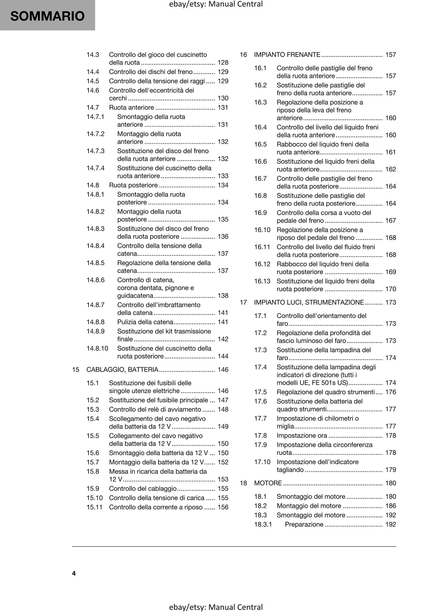 PDF - Italian Language - 2021 Husqvarna - FE 450 501 501s - Manuale Di Riparazione