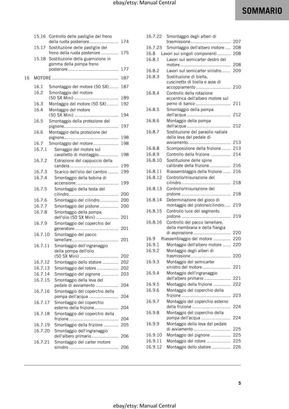 PDF - Italian Language - KTM 2019 - 50 SX & Mini - Manuale Di Riparazione