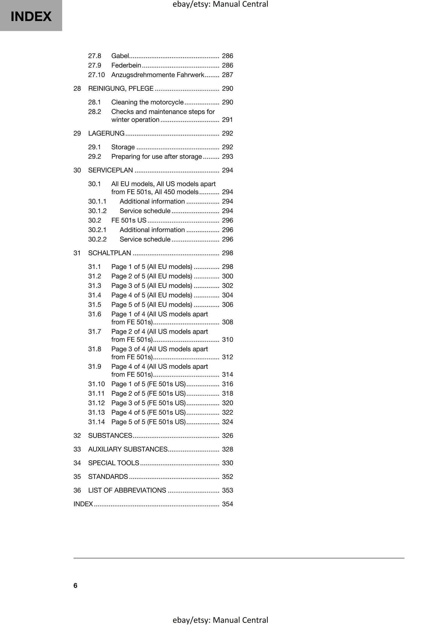 Husqvarna 2024 - FE 450 501 501s 501w - Service Workshop Repair Manual
