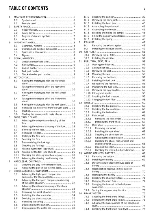 KTM 2011 - 690 DUKE R - Service Workshop Repair Manual