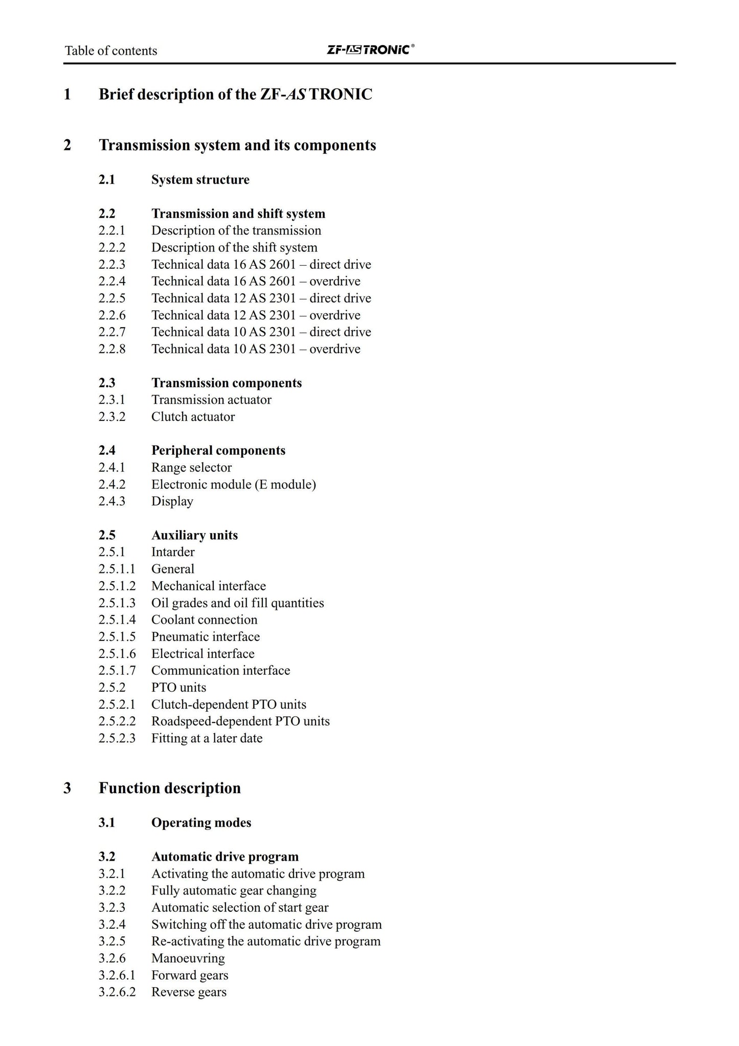 ZF ASTronic Technical Manual
