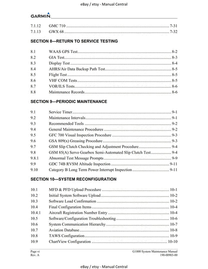 Garmin G1000 - System Maintenance Manual - LJ VLJ Aircraft